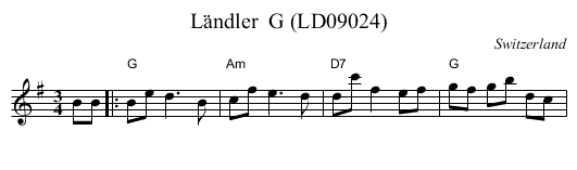 L&auml;ndler  G (LD09024) - staff notation