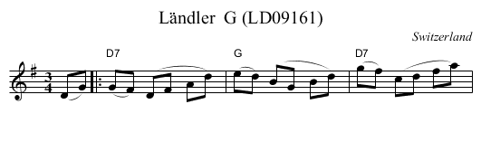 L&auml;ndler  G (LD09161) - staff notation