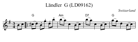 L&auml;ndler  G (LD09162) - staff notation