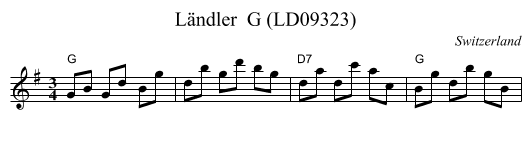 L&auml;ndler  G (LD09323) - staff notation