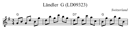 L&auml;ndler  G (LD09323) - staff notation