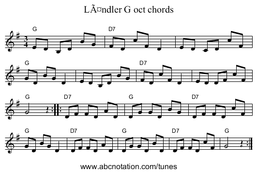 LÃ¤ndler G oct chords - staff notation