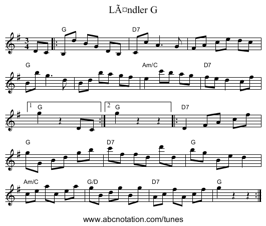 LÃ¤ndler G - staff notation