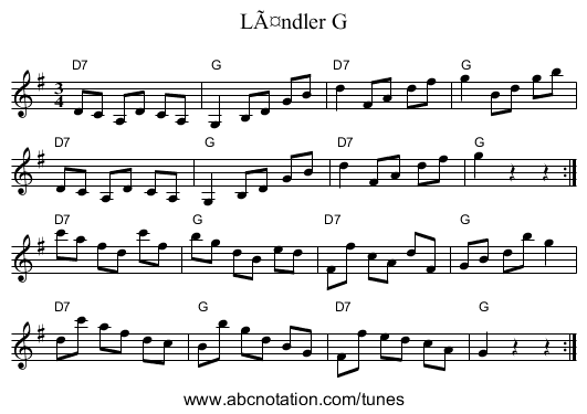 LÃ¤ndler G - staff notation