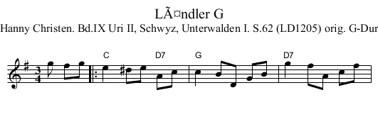LÃ¤ndler G - staff notation
