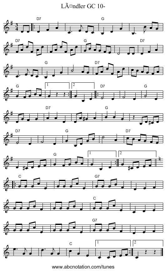 LÃ¤ndler GC 10- - staff notation