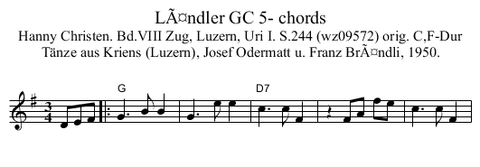 LÃ¤ndler GC 5- chords - staff notation