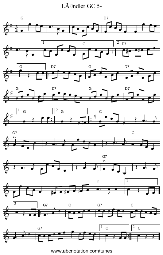 LÃ¤ndler GC 5- - staff notation