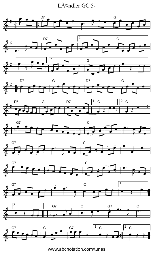 LÃ¤ndler GC 5- - staff notation