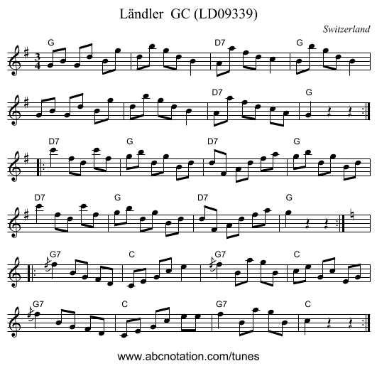 Ländler GC (LD09339) - staff notation