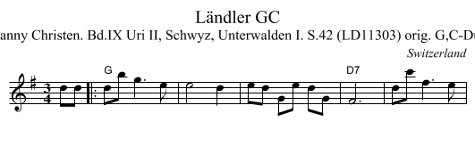 L&auml;ndler GC - staff notation