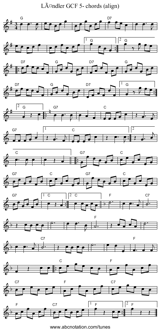 LÃ¤ndler GCF 5- chords (align) - staff notation