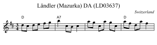 Ländler (Mazurka) DA (LD03637) - staff notation