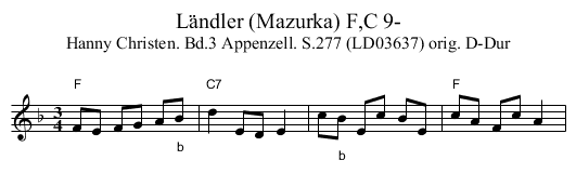 Ländler (Mazurka) F,C 9- - staff notation