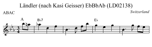 Ländler (nach Kasi Geisser) EbBbAb (LD02138) - staff notation