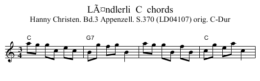 LÃ¤ndlerli  C  chords - staff notation