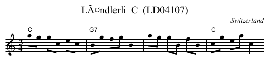 LÃ¤ndlerli  C  (LD04107) - staff notation