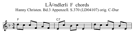 LÃ¤ndlerli  F  chords - staff notation
