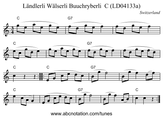 Ländlerli Wälserli Buuchryberli C (LD04133a) - staff notation