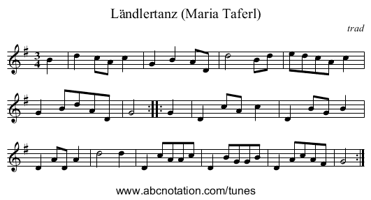Ländlertanz (Maria Taferl) - staff notation