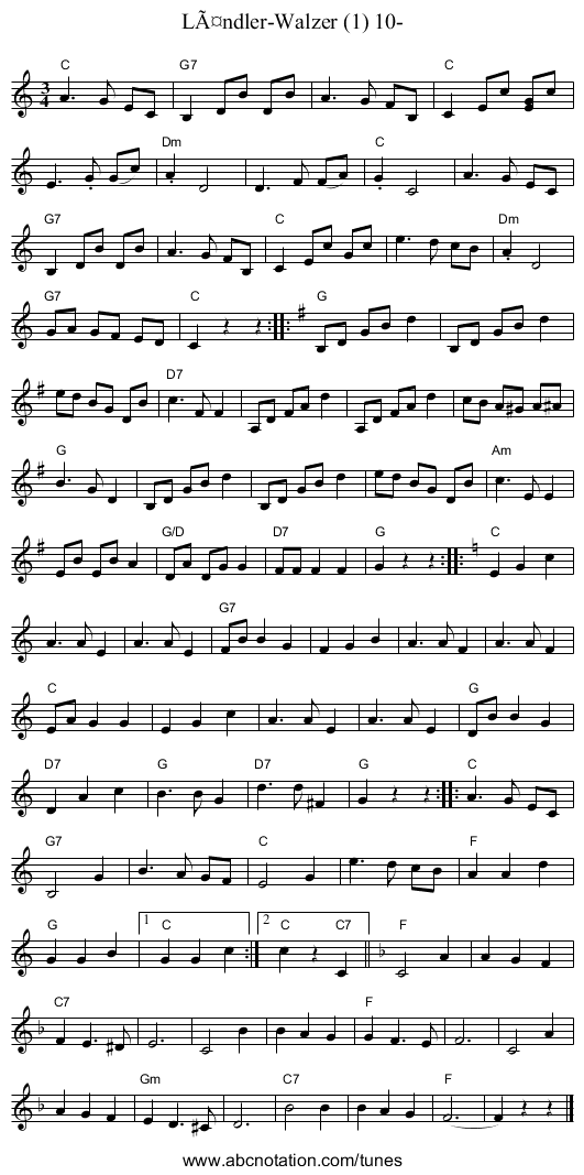 LÃ¤ndler-Walzer (1) 10- - staff notation
