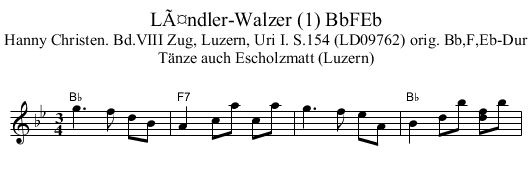 LÃ¤ndler-Walzer (1) BbFEb - staff notation