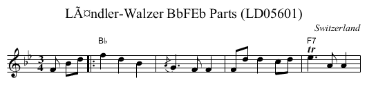 LÃ¤ndler-Walzer BbFEb Parts (LD05601) - staff notation