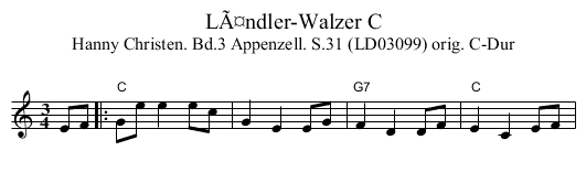 LÃ¤ndler-Walzer C - staff notation