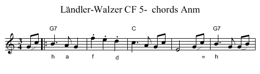 L&auml;ndler-Walzer CF 5-  chords Anm - staff notation