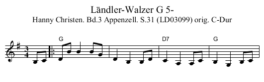 Ländler-Walzer G 5- - staff notation