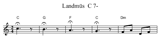 Landm&uuml;s  C 7- - staff notation