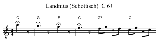 Landm&uuml;s (Schottisch)  C 6+ - staff notation