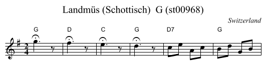 Landmüs (Schottisch)  G (st00968) - staff notation