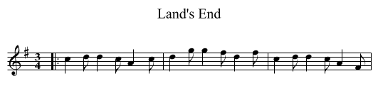 Land's End - staff notation