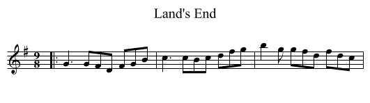 Land's End - staff notation