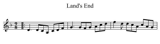 Land's End - staff notation