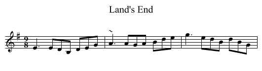 Land's End - staff notation