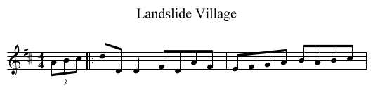 Landslide Village - staff notation