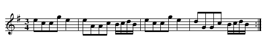 Lang Stay'd Away - staff notation