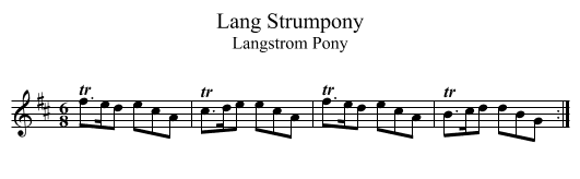Lang Strumpony - staff notation