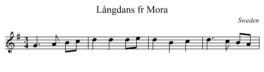 Långdans fr Mora - staff notation