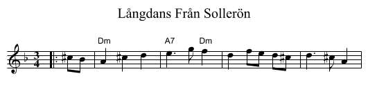 Långdans Från Sollerön - staff notation