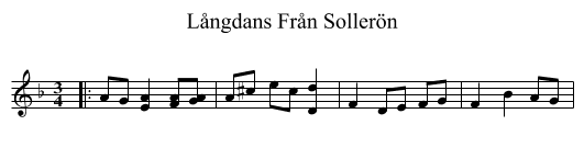 Långdans Från Sollerön - staff notation