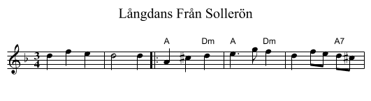 Långdans Från Sollerön - staff notation