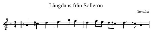 L&aring;ngdans fr&aring;n Soller&ouml;n - staff notation