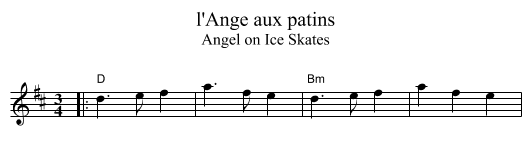 l'Ange aux patins - staff notation