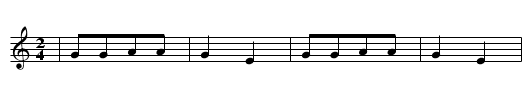 LANGE LANGE LISE - staff notation