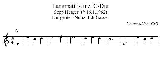 Langmattli-Juiz  C-Dur - staff notation