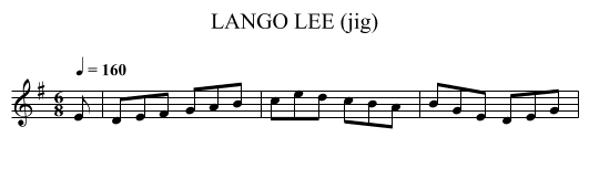 LANGO LEE (jig) - staff notation