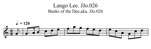 Lango Lee. JJo.026 - staff notation